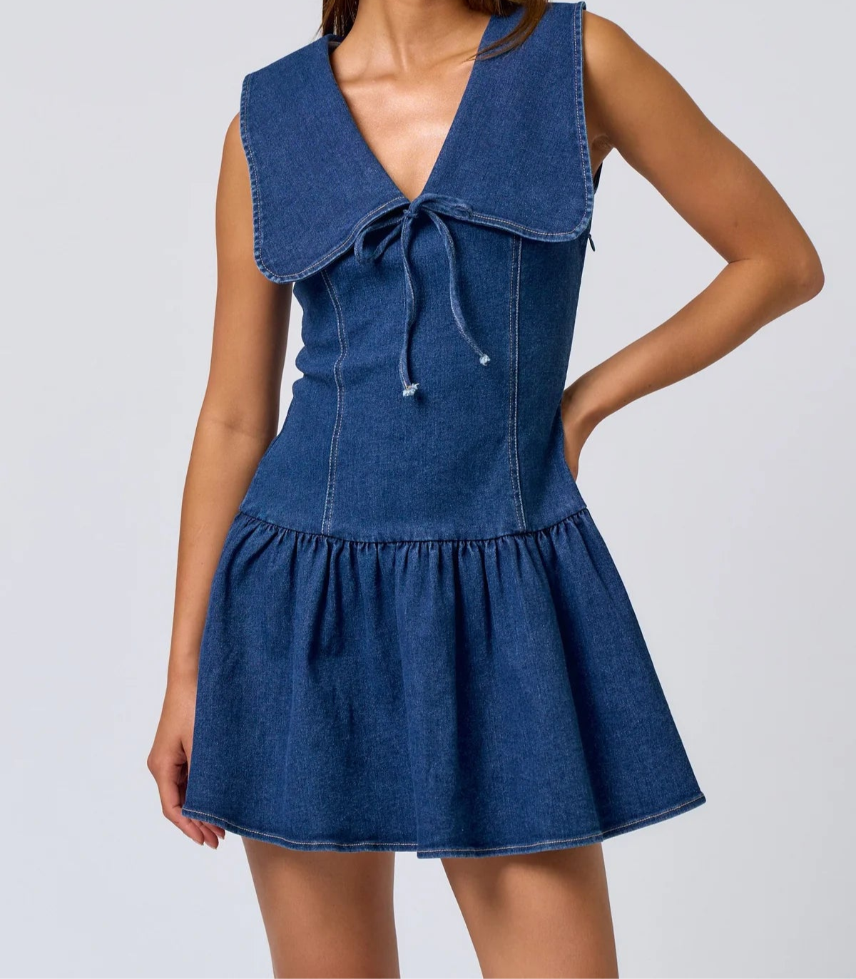 Denim Bib Mini Dress