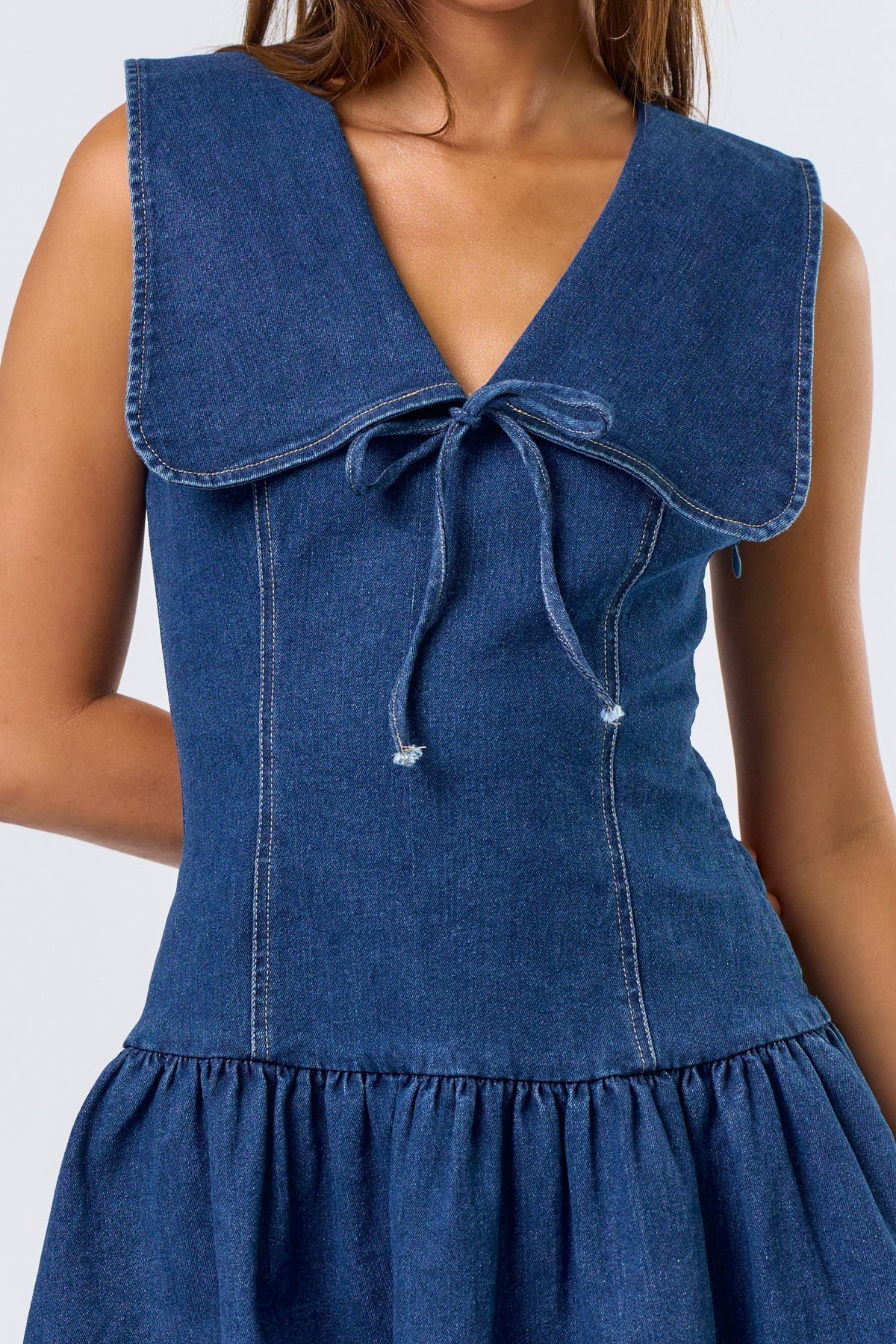 Denim Bib Mini Dress