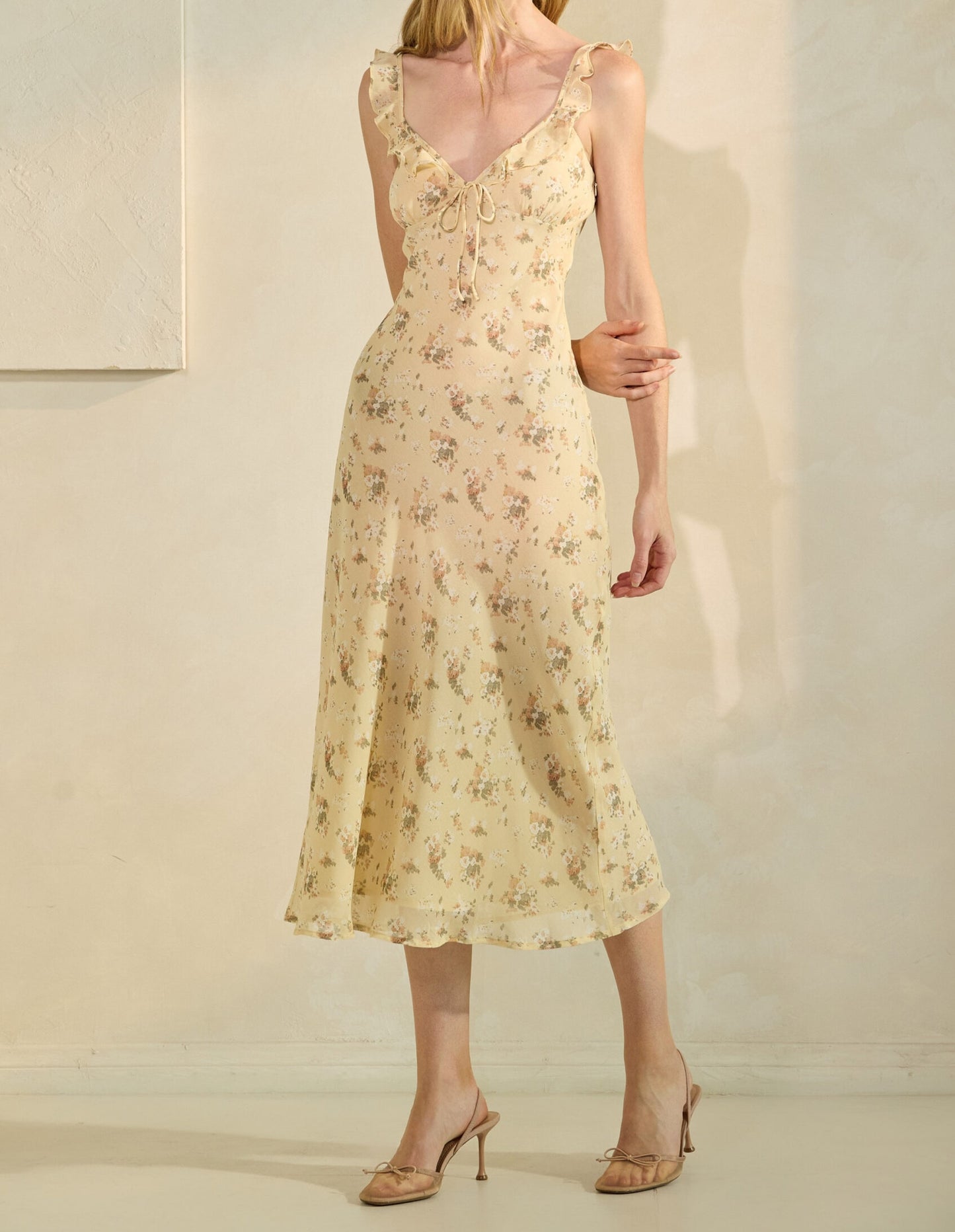 Printed Chiffon Floral Dress