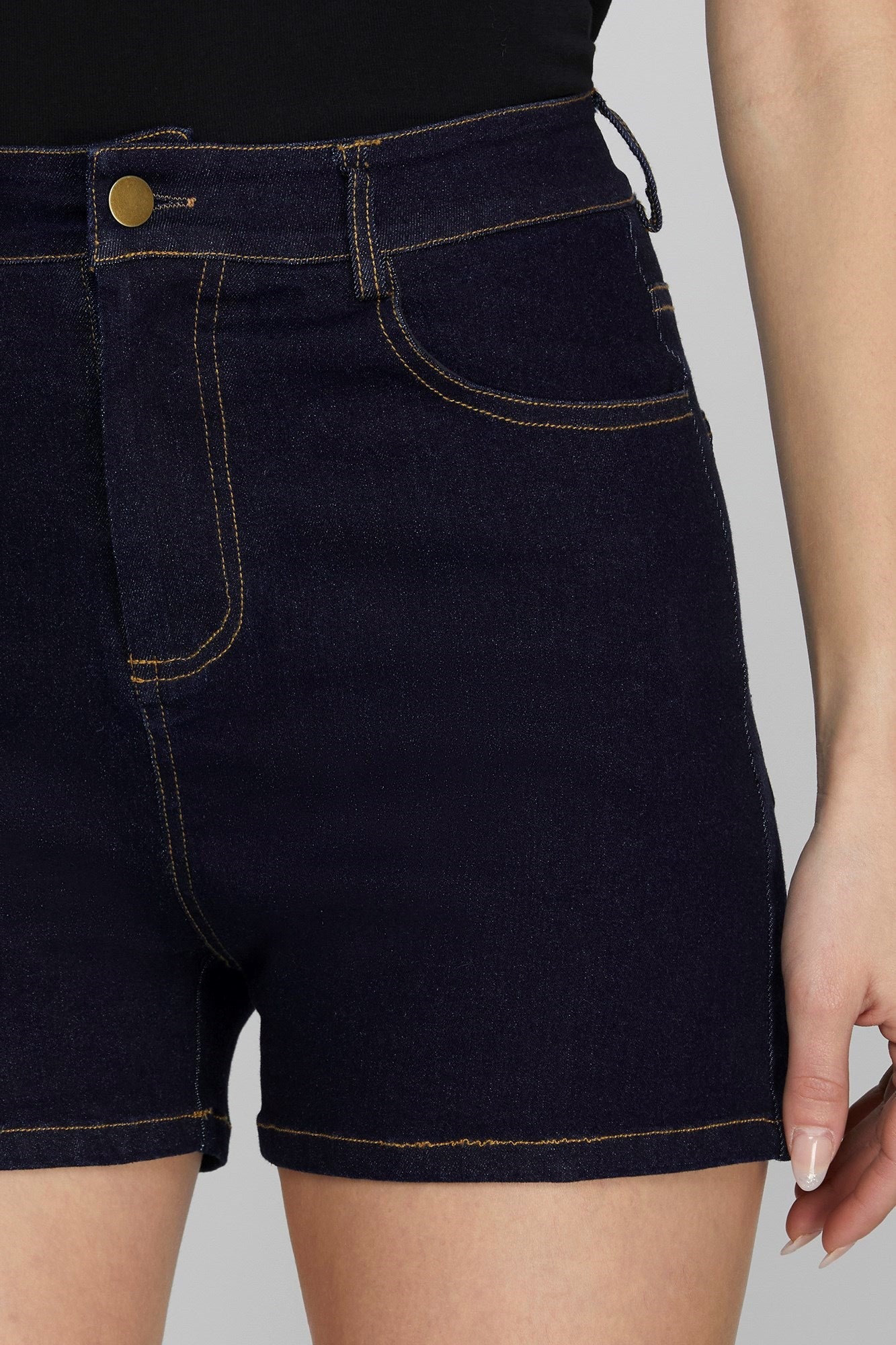 Stretched Denim Shorts