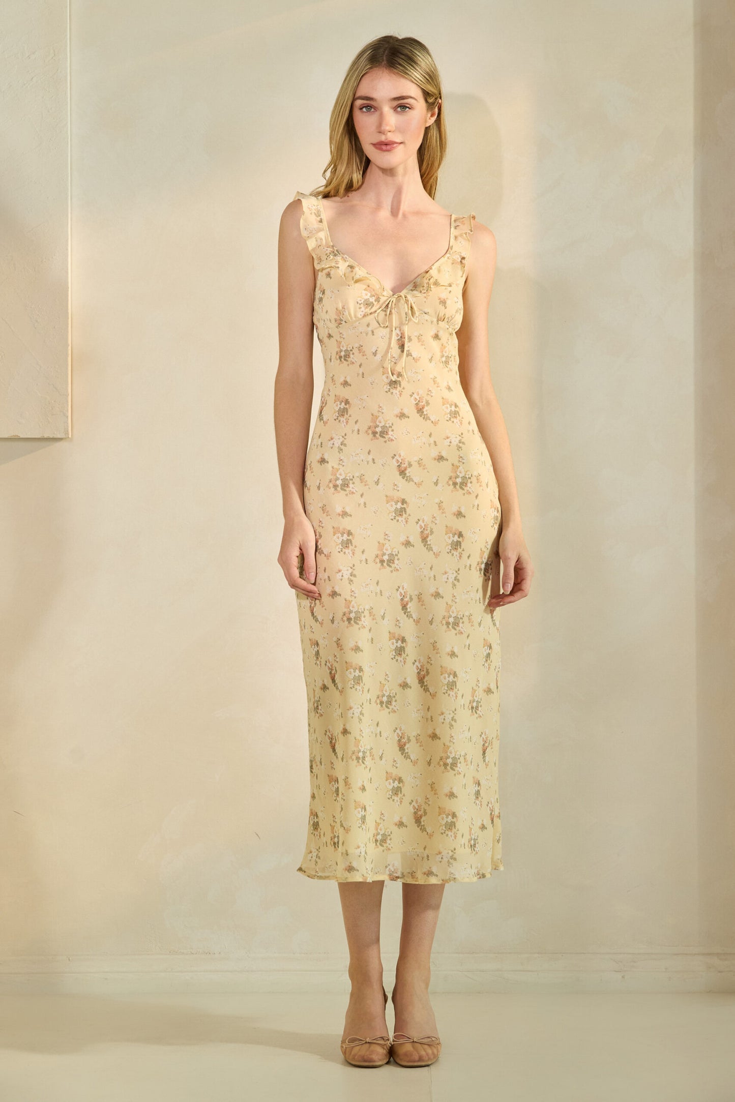 Printed Chiffon Floral Dress